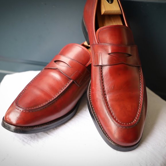 Santoni Other - Santoni 10.5-M US Red Mens Dress Loafers